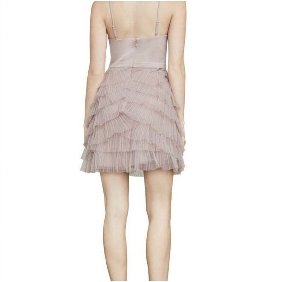 BCBGMAXAZRIA Casandra Dress Mini Tulle Balletcore Sepia Size 4 - Picture 2 of 11